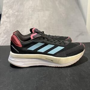 Adidas Adizero Boston 10 Shoes Womens 10.5 Black Blue Lightstrike Pro Running